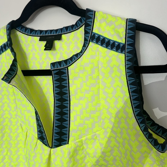 J.Crew Yellow Arrow Print Sleeveless Shift Dress Size 2 - Picture 6 of 7